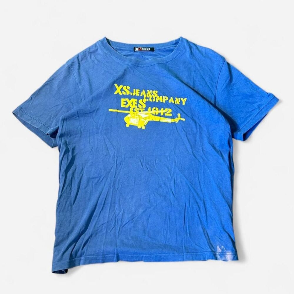 XS Jeans Company VTG early 00s y2k helicopter graphic tee